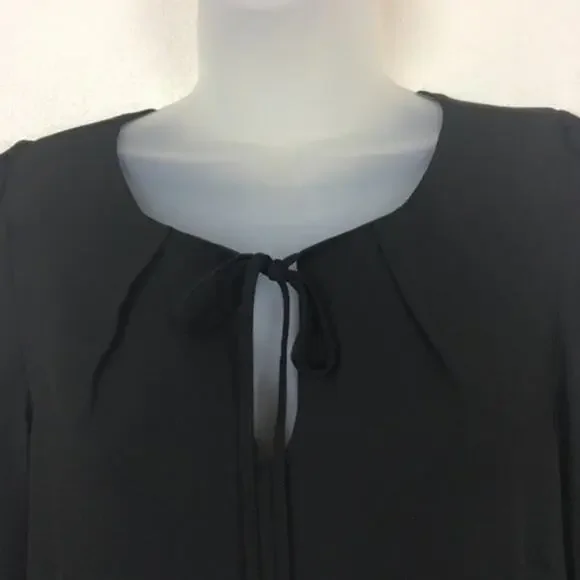 Bobeau Little Black Dress Sheer LBD With Pleats sz XS NWT Shift Dress Lined - Picture 6 of 14